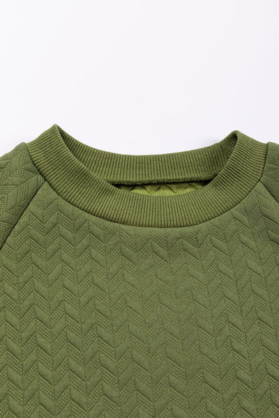Women's Textured Chevron Long Sleeve Crew Neck Sweater Dress