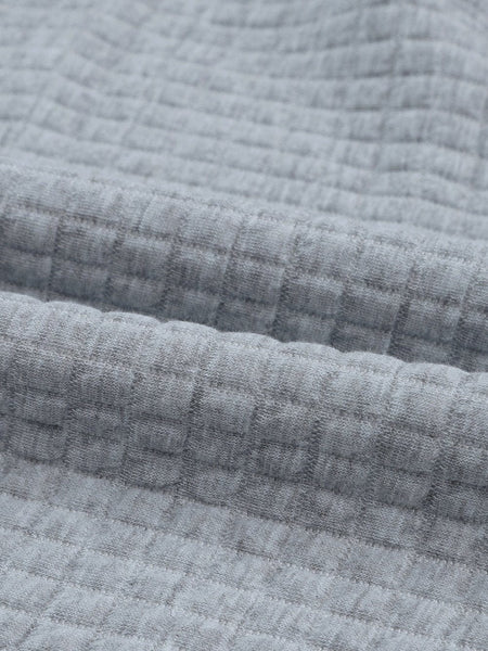 Cozy Gray Quilted Hoodie with Kangaroo Pocket