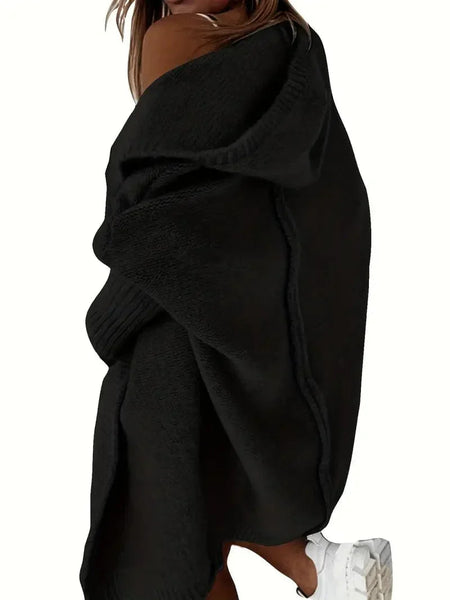 Cozy Oversized Loose Long Sleeve Hooded Knitted Cardigan