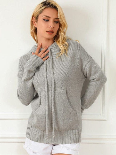 Cozy Oversized Loose Long Sleeve Hooded Knitted Cardigan