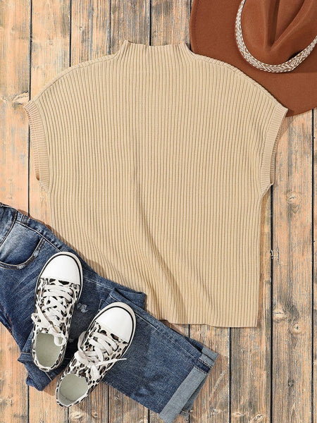 Cozy Ribbed Knit Sweater with Patch Pocket