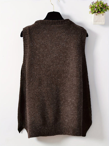Sleeveless Knit Sweater Vest