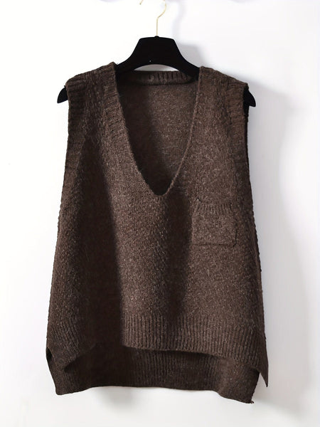 Sleeveless Knit Sweater Vest