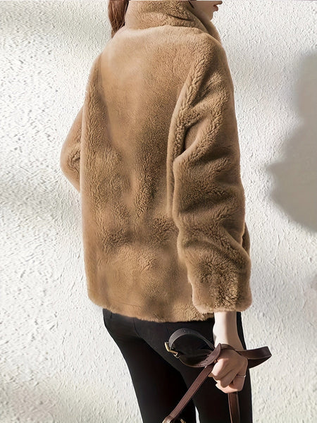 Cozy Teddy Fashionable Zip Up Warm Coat
