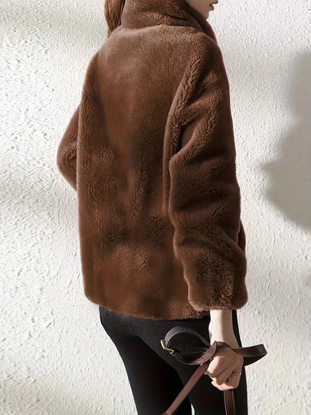 Cozy Teddy Fashionable Zip Up Warm Coat