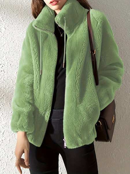 Cozy Teddy Fashionable Zip Up Warm Coat