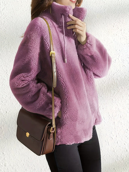 Cozy Teddy Fashionable Zip Up Warm Coat