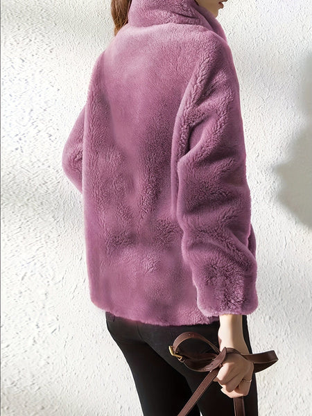 Cozy Teddy Fashionable Zip Up Warm Coat