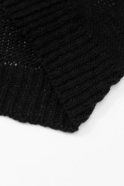 Women's Bohemian Crochet Long Sleeve Knit Cardigan in Jet Black made for easy styling and wardrobe coordination, with premium-like structure and