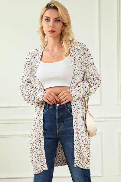 Women's Bohemian Crochet Long Sleeve Knit Cardigan in Jet Black made for easy styling and wardrobe coordination, with premium-like structure and