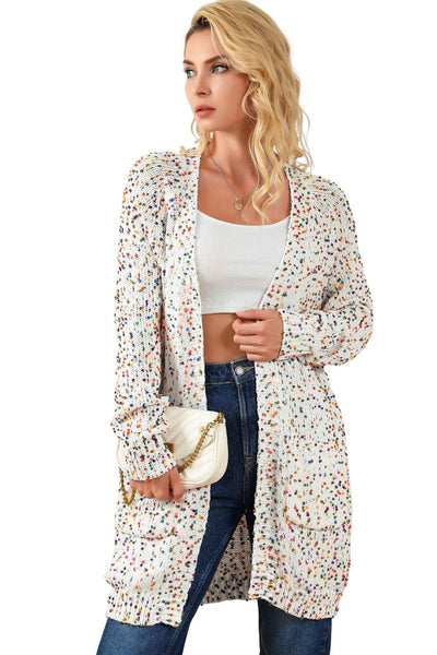 Women's Bohemian Crochet Long Sleeve Knit Cardigan in Jet Black made for easy styling and wardrobe coordination, with premium-like structure and