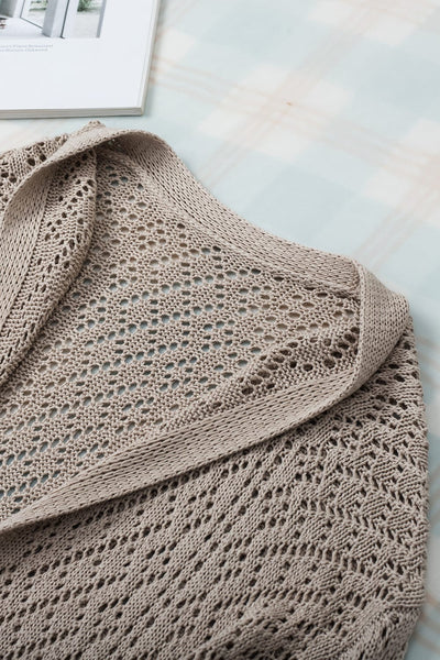 Crochet Loose Long Sleeve Knitted Sweater Cardigan