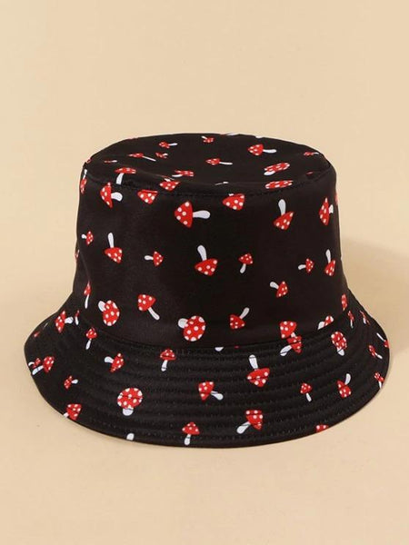Women's Cute Mushroom Print Reversible Bucket Hat for All-Day Comfort Economic Shipping on Qualifying Orders Use Code Mylook for Extra Savings
