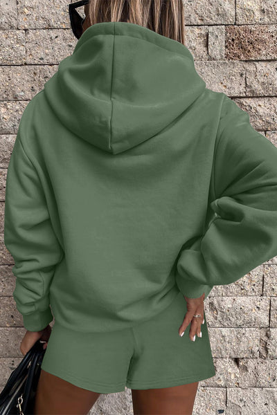 Women's Soft Cotton Casual Hoodie Short Set - Comfy Summer Lounge Wear for Relaxed Days and Outings
