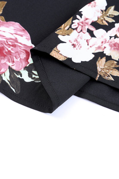 Casual Feather Print Off Shoulder Strap Blouse