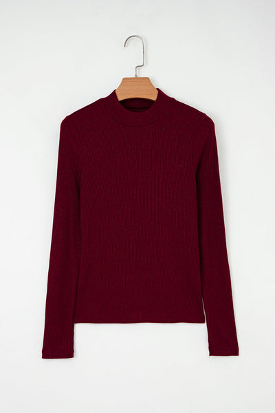 Chic Women's Ribbed Long Sleeve Top in Soft Fabric Perfect for Layering and Everyday Casual Style