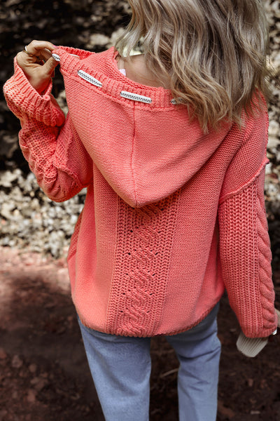 Cozy Women's Hooded Knit Sweater - Casual Fit, Soft Fabric, Ideal for Layering in Autumn & Winter Fashion