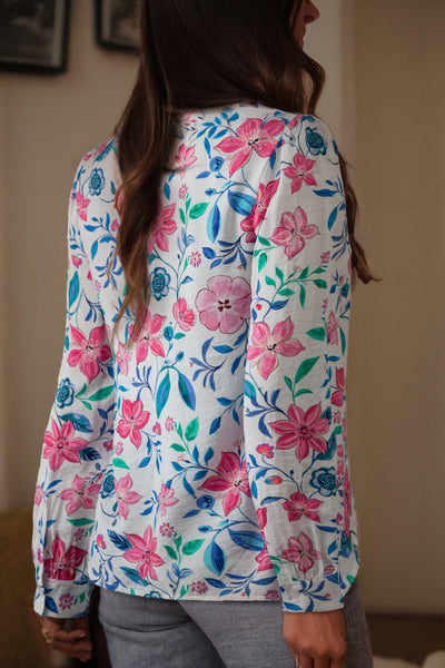 Lightweight Women's Floral Print Blouse - Casual Spring & Summer Top for Effortless Everyday Style
