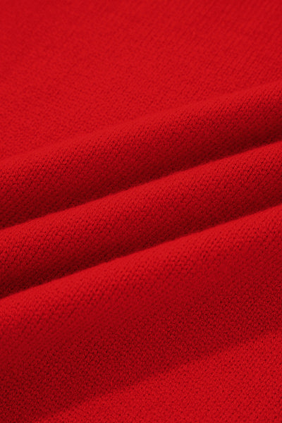 Women's Merry Script Turtleneck Sweater in Fiery Red Knit