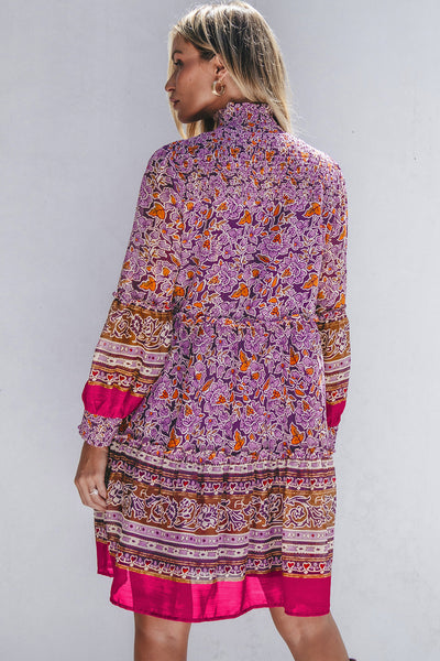 Elegant Floral Puff Sleeve Dress for Women - Comfortable Summer Style, Ideal for Parties and Casual Outings