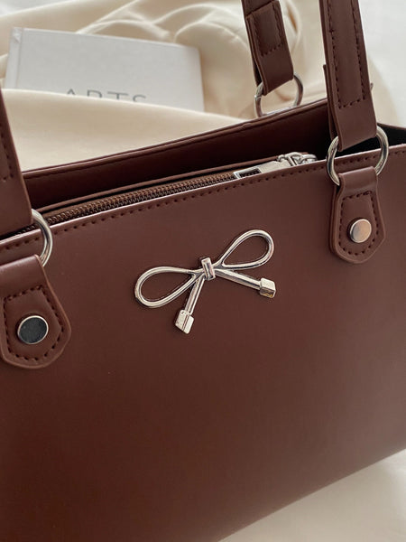 Bow PU Leather Shoulder Bag