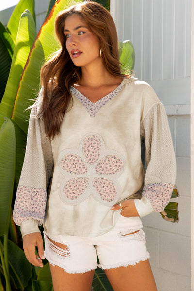 Vibrant Floral Patchwork Hoodie for Women - Cozy Casual Style with Relaxed Fit for Effortless Everyday Outfits