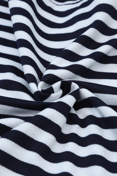 Classic Striped Kangaroo Pocket Hoodie with Drawstring