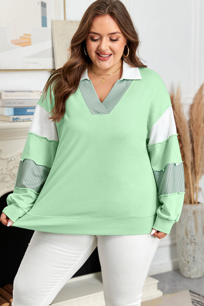 Cozy Plus Size Women's Sweatshirt - Relaxed Fit, Stylish Everyday Layering Top in Soft Fabric for Ultimate Comfort