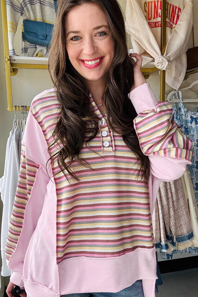 Vibrant Color Block Sweatshirt for Women - Cozy Casual Fit Perfect for Everyday Style and Comfort