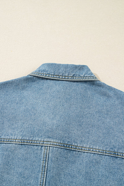 Trendy Women's Blue Denim Jacket with Modern Fit and Chic Details for Stylish Casual Wear