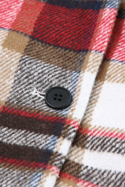 Stylish Lapel Wool Blend Coat with Long Sleeves