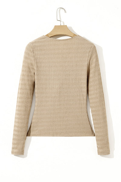 Chic Women's Long Sleeve Twist Top - Stylish, Comfortable Everyday Wear for Effortless Fashion in Versatile Colors
