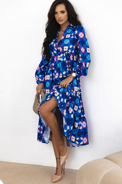 Bohemian Floral Midi Dress for Women - Lightweight, Elegant Summer Outfit for Casual Events and Special Occasions