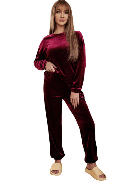 Velvet Red Lounge Set with Fiery Vibe