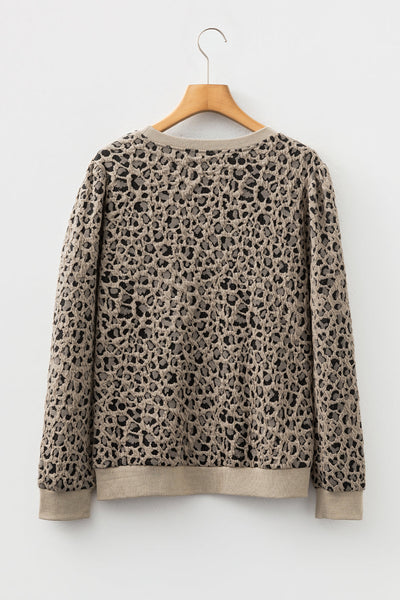 Women's Casual Leopard Print Long Sleeve Blouse - Comfortable & Stylish Top for Everyday Fashion