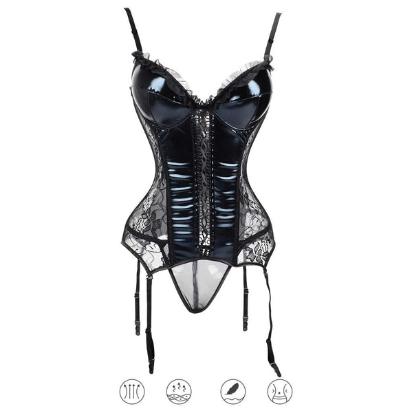 Leather burlesque Corset Lingerie