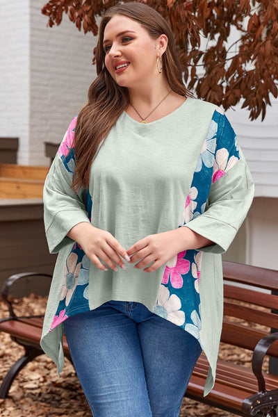 Vibrant Plus Size High-Low Top for Women - Flowy & Stylish for Casual Outings and Everyday Comfort