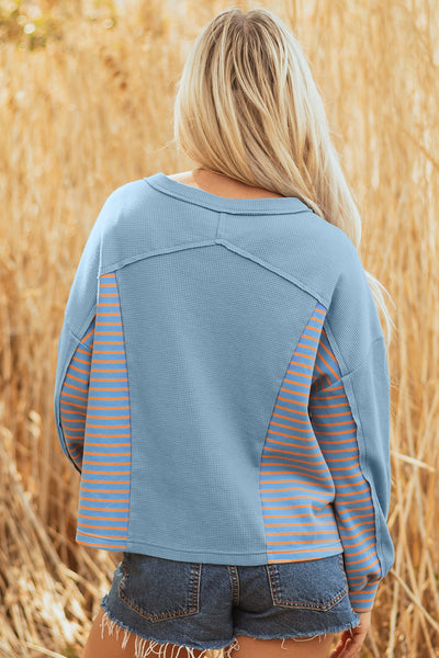 Trendy Women's Cozy Patchwork Sweatshirt - Relaxed Fit for Casual Chic Style in Vibrant Colors and Soft Fabric