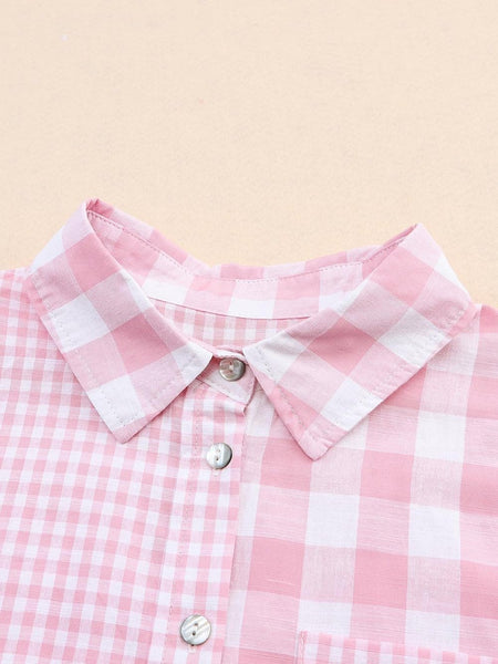 Pink Gingham Oversized Button-Down
