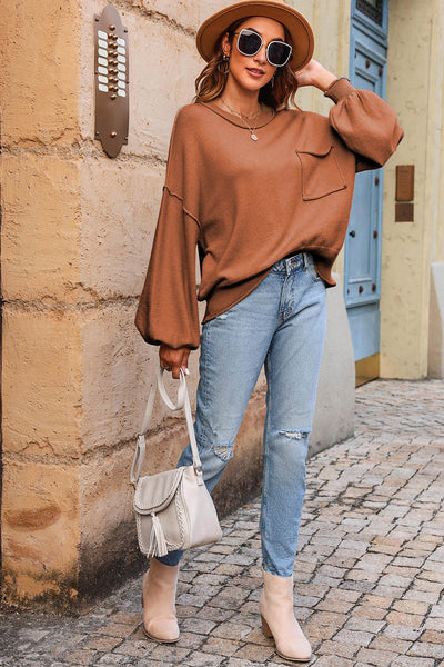 Turtleneck Solid Pullover Long Sleeve Sweater
