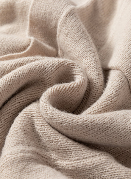 Chic Beige Long Knit Cardigan for Women - Open Front, Relaxed Fit, Stylish Layering Piece with Convenient Side Pockets