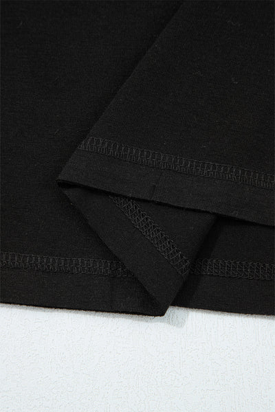 Stylish Women's Black Long Sleeve Top - Comfortable Fit for Casual Outings and Effortless Layering