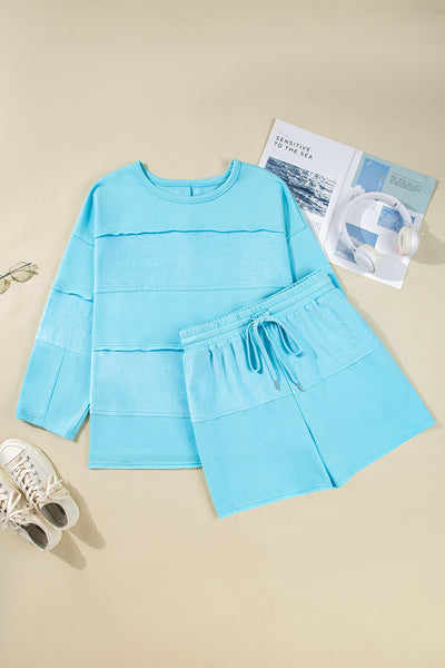 Plus Size Women's Cozy Loungewear Short Set - Stylish Soft Pastels for Ultimate Comfort and Relaxed Fit