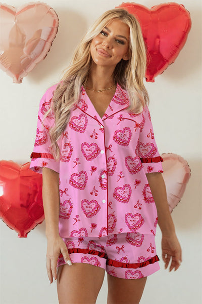 Women's Cozy Pink Pajama Set - Soft Relaxed Fit Sleepwear for Ultimate Comfort and Stylish Nights