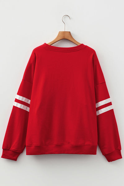 Trendy Women's Soft Cotton Blend Varsity Sweatshirt - Casual Fit, Stylish Design for Effortless Everyday Style
