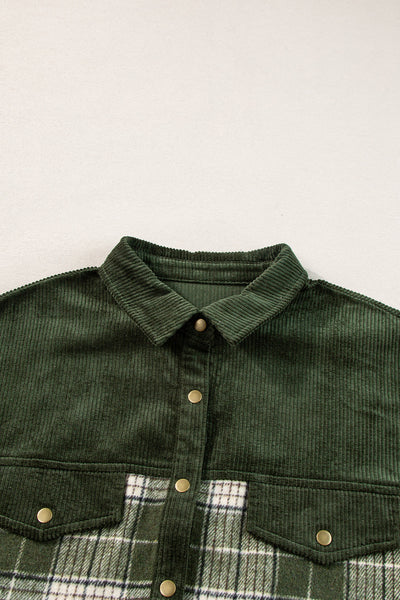 Casual Plaid Corduroy Jacket