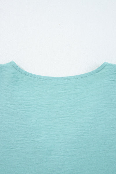 Elegant Women's Lightweight Crinkle Blouse in Soft Pastel Shades - Comfortable Fit for Everyday Style and Sophistication