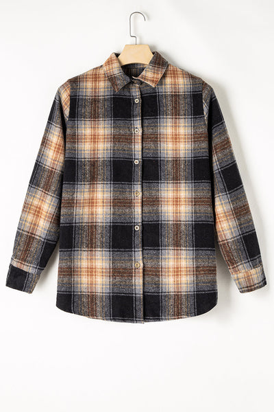 Women's Black and Olive Plaid Oversized Shacket with Rounded Hem with practical styling and dependable silhouette control.