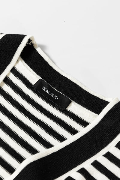Stylish Women's Black Stripe Long Sleeve Tunic Cardigan Effortless Layering Essential for Chic Outfits