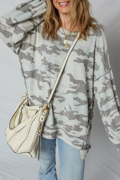 Trendy Women's Camo Print Sweatshirt - Cozy Casual Fit for Everyday Comfort and Outdoor Adventures